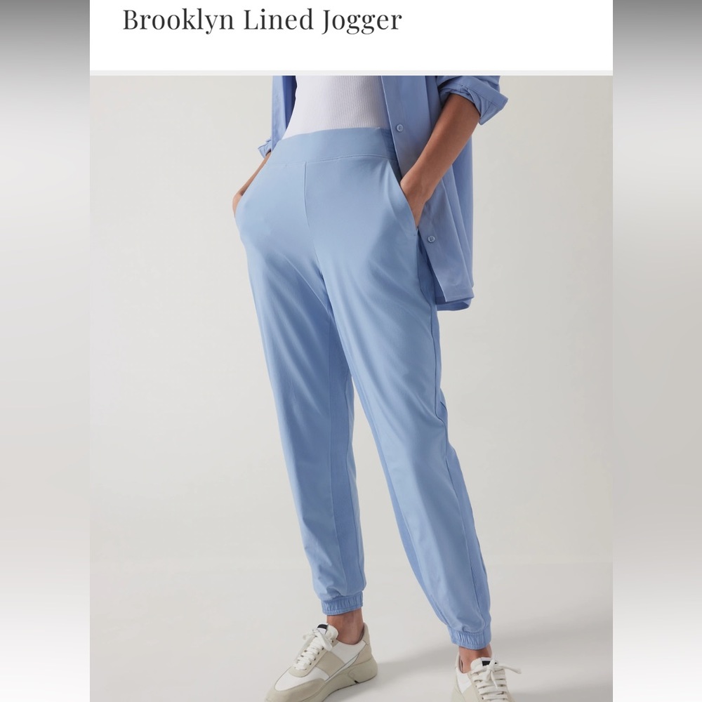 Athleta Brooklyn Lined Jogger NWT in Heron Blue, 6